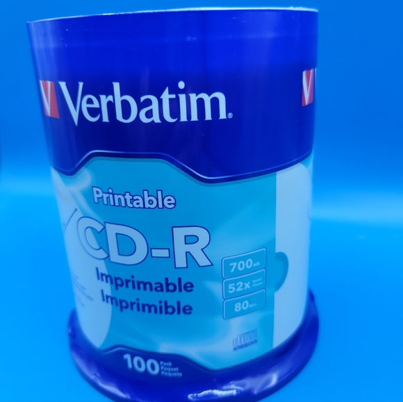 Verbatim CD-R 700MB 52X Speed White Inkjet Printable Spindle - Pack of 100 New - Picture 3 of 6
